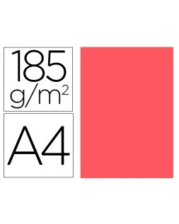 Cartulina guarro din a4 coral 185 gr paquete de 50 hojas