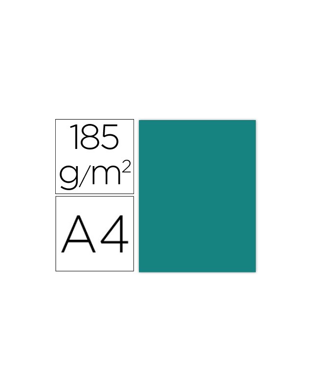 Cartulina guarro din a4 verde menta 185 gr paquete de 50 hojas