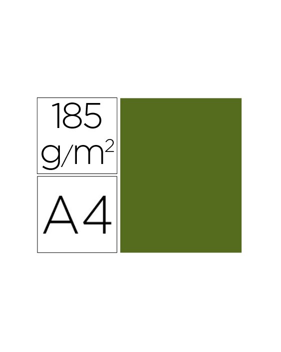 Cartulina guarro din a4 verde safari 185 gr paquete de 50 hojas