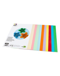 Cartulina liderpapel a4 180g/m2 25 colores surtidos paquete de 100 hojas