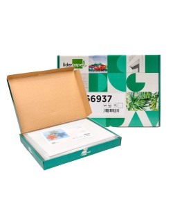 Cartulina liderpapel a4 180g/m2 blanco paquete de 25+5 hojas en carpeta dossier transparente