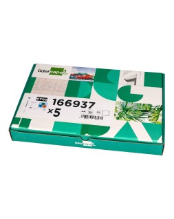 Cartulina liderpapel a4 180g/m2 blanco paquete de 25+5 hojas en carpeta dossier transparente