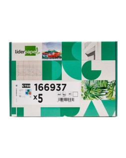 Cartulina liderpapel a4 180g/m2 blanco paquete de 25+5 hojas en carpeta dossier transparente