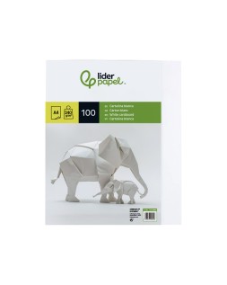 Cartulina liderpapel a4 240g/m2 blanco paquete de 100 hojas