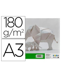 Cartulina liderpapel a3 180g/m2 blanco paquete de 25+5 hojas en carpeta dossier transparente con cierre