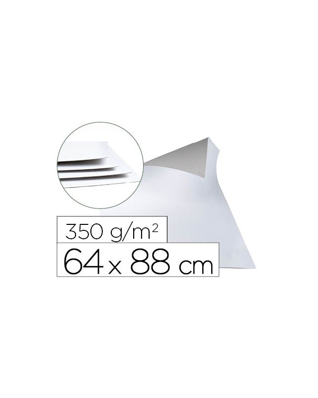 Cartoncillo gris liderpapel con una cara blanca 350 g 64x88 cm paquete de 1 kg (5 hojas)