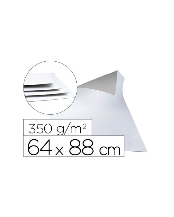 Cartoncillo gris liderpapel con una cara blanca 350 g 64x88 cm paquete de 1 kg (5 hojas)