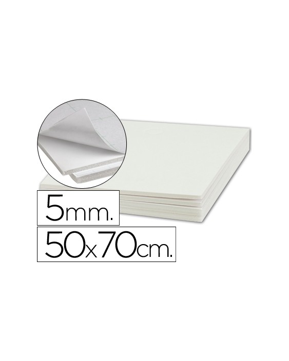 Carton pluma liderpapel blanco adhesivo 1 cara 50x70 cm espesor 5 mm