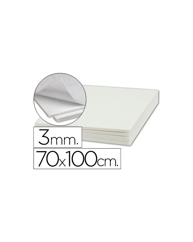 Carton pluma liderpapel blanco adhesivo 1 cara 70x100 cm espesor 3 mm