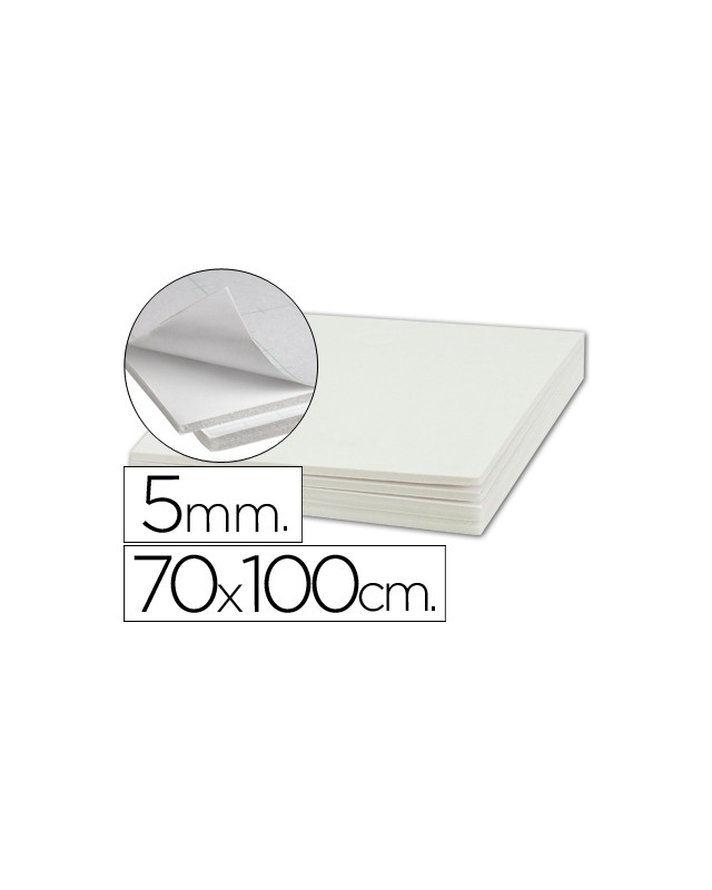 Carton pluma liderpapel blanco adhesivo 1 cara 70x100 cm espesor 5 mm