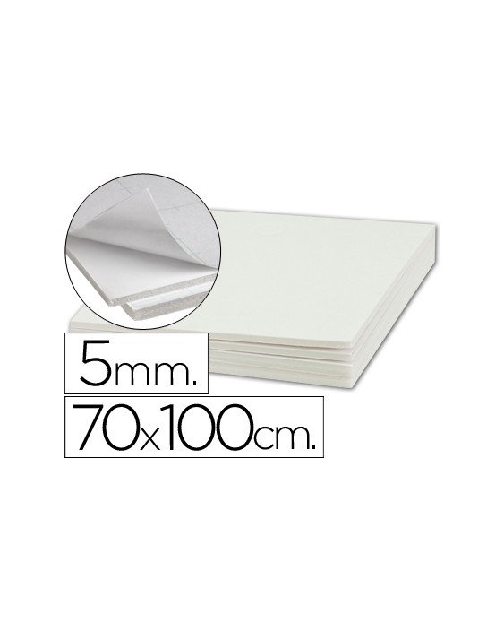 Carton pluma liderpapel blanco adhesivo 1 cara 70x100 cm espesor 5 mm