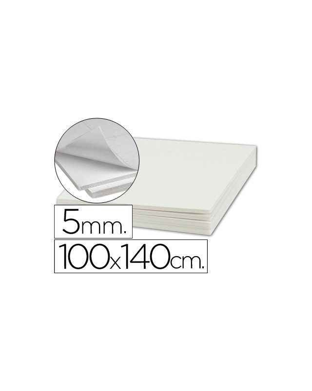 Carton pluma liderpapel blanco adhesivo 1 cara 100x140 cm espesor 5 mm