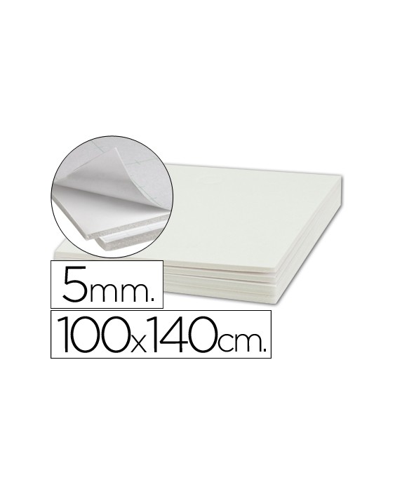 Carton pluma liderpapel blanco adhesivo 1 cara 100x140 cm espesor 5 mm