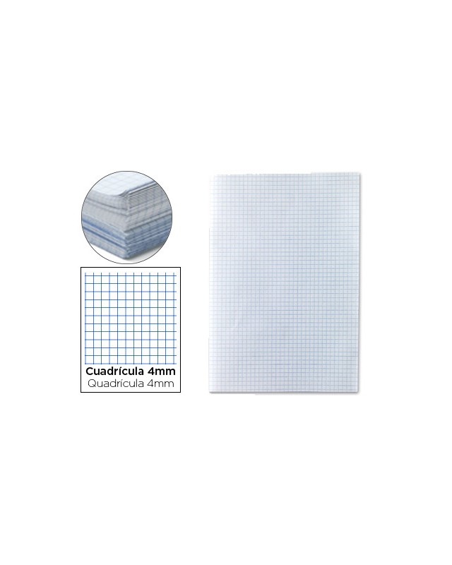 Papel florete liderpapel cuadro 4mm 60gr paquete de 250 hojas