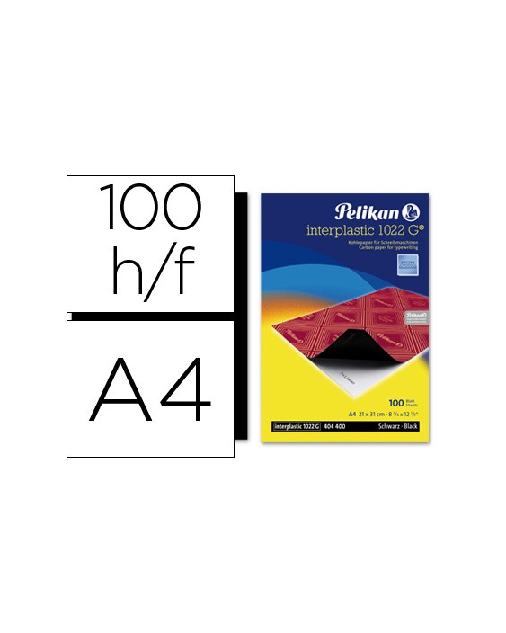 Papel carbon pelikan negro interplastic din a4 caja de 100 hojas
