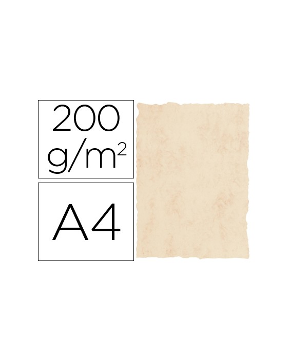 Papel pergamino din a4 200 gr color marmol beige paquete de 25 hojas