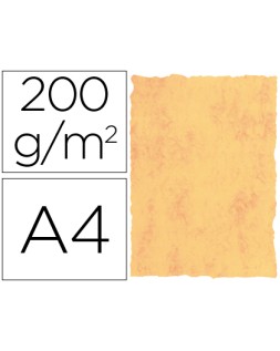 Papel pergamino din a4 200 gr color marmol amarillo paquete de 25 hojas