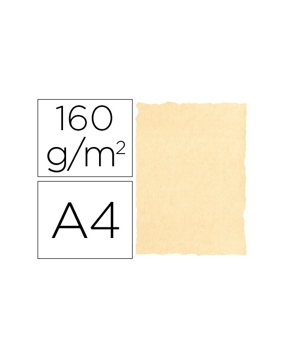 Papel pergamino din a4 160 gr color pergamino crema paquete de 25 hojas