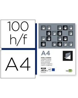 Papel carbon liderpapel film azul din a4 caja de 100 hojas