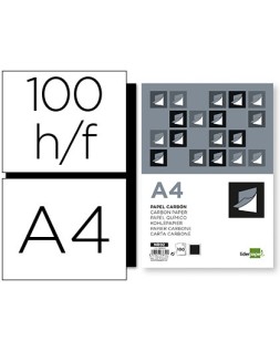 Papel carbon liderpapel film negro din a4 caja de 100 hojas