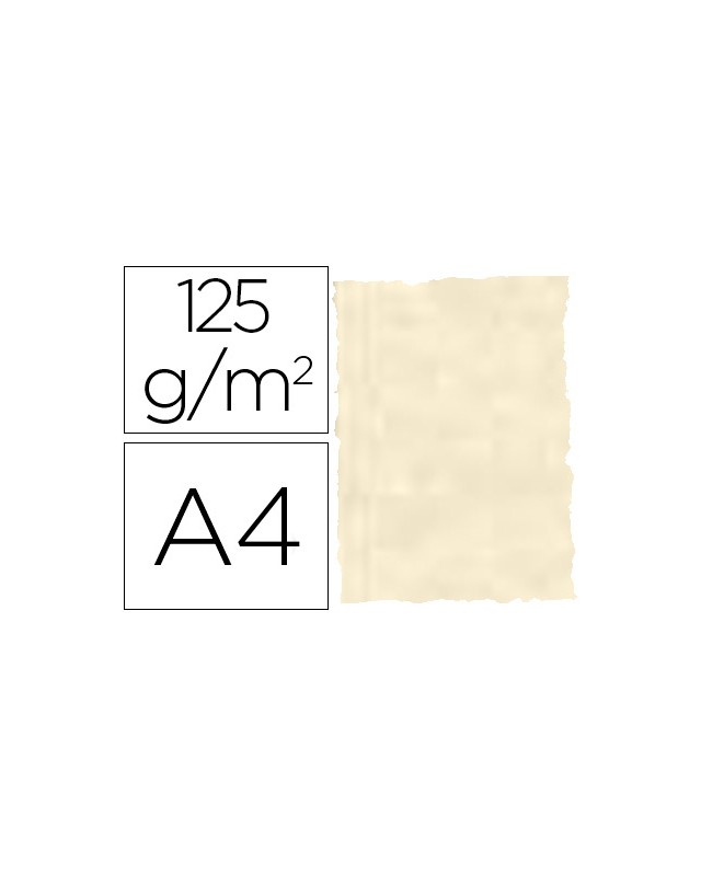 Papel pergamino din a4 troquelado 125 gr piel elefante color hueso paquete de 25 hojas