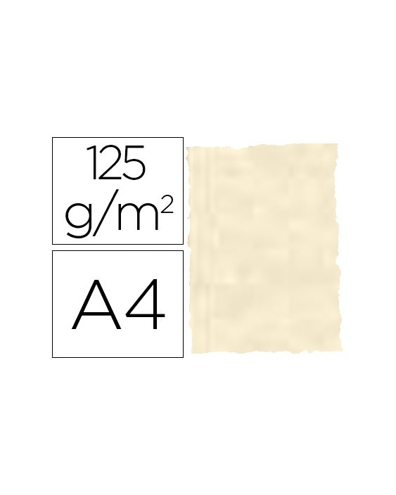 Papel pergamino din a4 troquelado 125 gr piel elefante color hueso paquete de 25 hojas