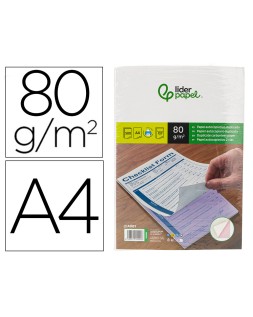 Papel autocopiativo liderpapel a4 prealzado duplicado blanco y rosa 80 g 500 hojas (250 juegos)