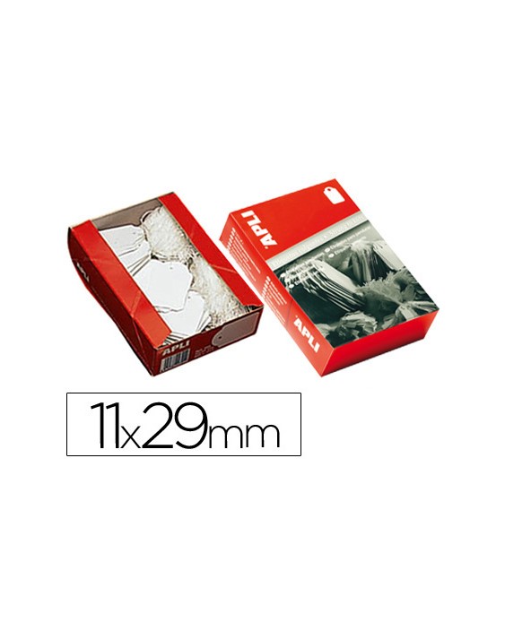 Etiquetas colgantes apli 385 11x29 mm caja de 1000 unidades