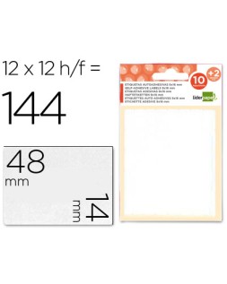 Etiquetas liderpapel sobre de 10 h. + 2 h. Obsequio 14x48 mm -10 unidades por hoja