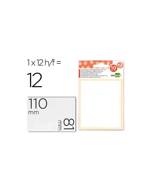 Etiquetas liderpapel sobre de 10 h. + 2 h. Obsequio 81x110 mm 1 unidad por hoja