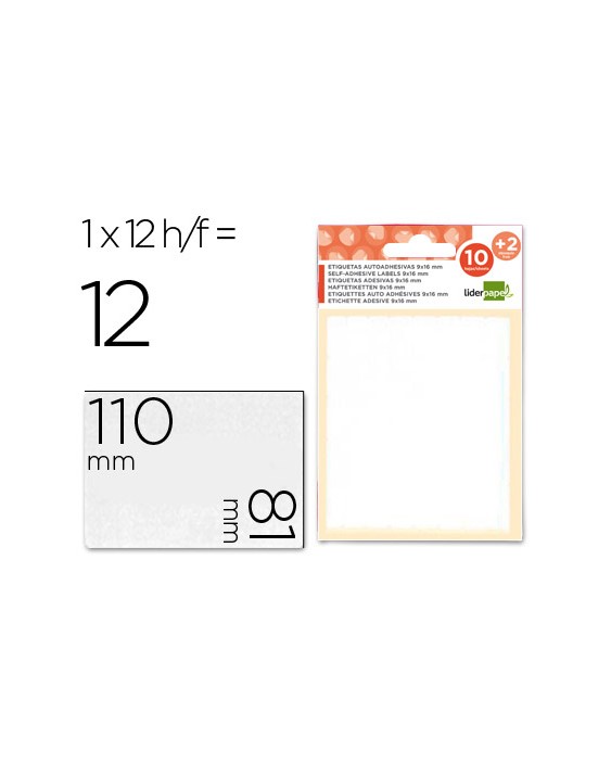 Etiquetas liderpapel sobre de 10 h. + 2 h. Obsequio 81x110 mm 1 unidad por hoja