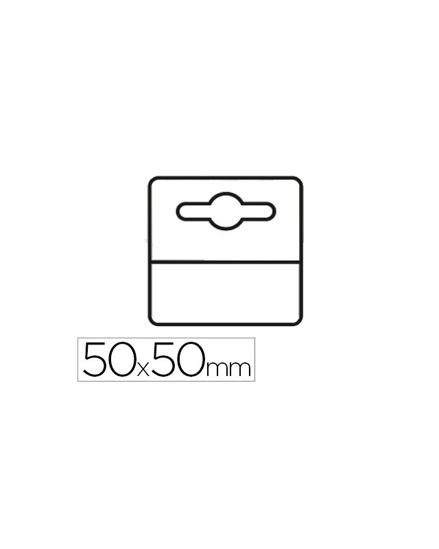 Etiqueta colgador adhesiva djois en pvc 50x50 mm pack de 1000 unidades