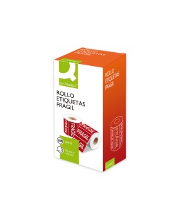 Etiqueta q-connect fragil 50x100 mm rollo de 200 unidades