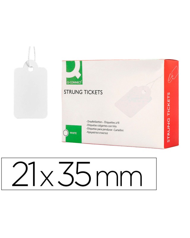 Etiquetas colgantes q-connect 21x35 mm caja de 500 unidades