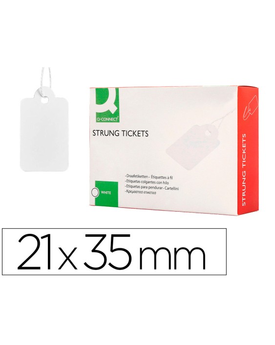 Etiquetas colgantes q-connect 21x35 mm caja de 500 unidades