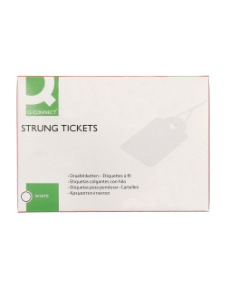 Etiquetas colgantes q-connect 28x43 mm caja de 500 unidades