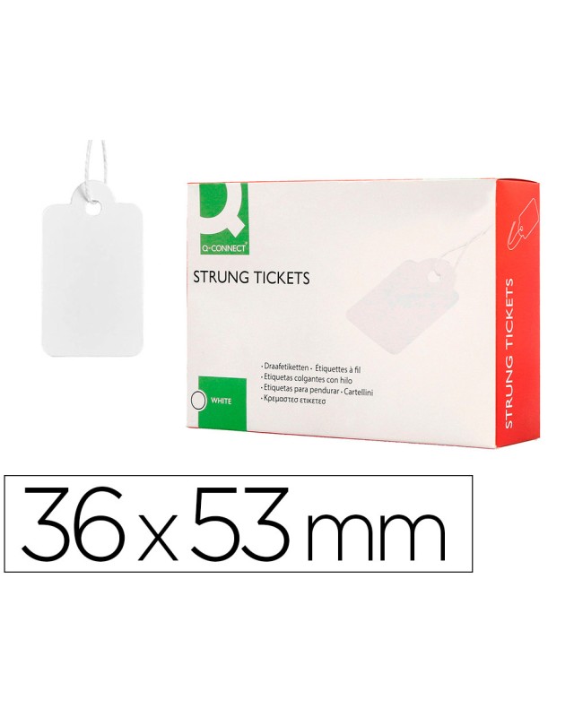 Etiquetas colgantes q-connect 36x53 mm caja de 500 unidades