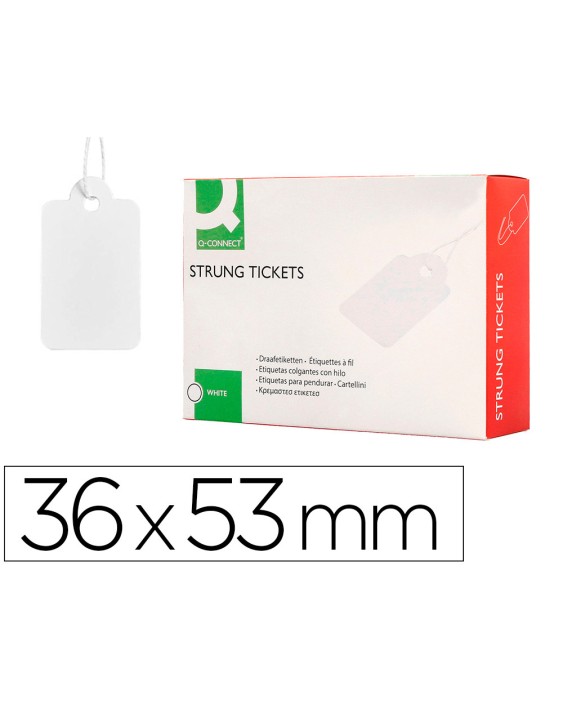 Etiquetas colgantes q-connect 36x53 mm caja de 500 unidades