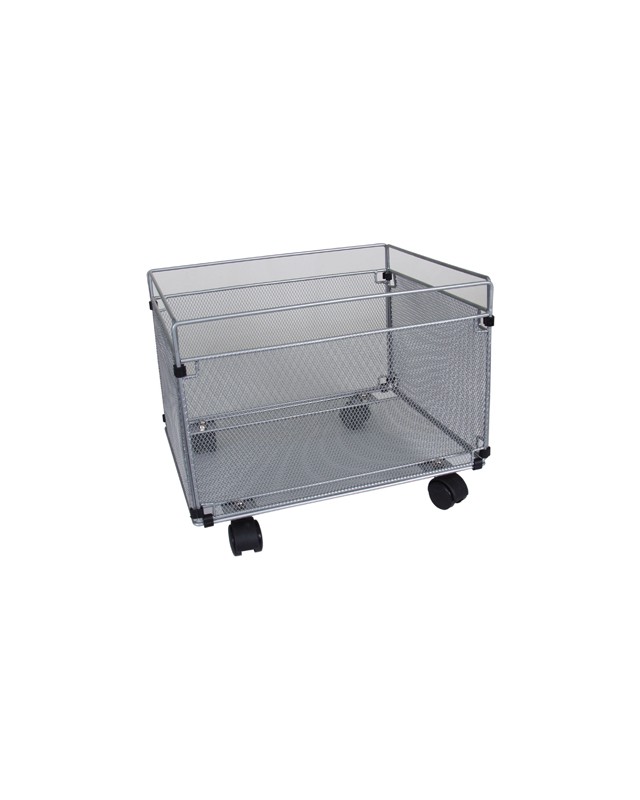 Carrito para carpetas colgante q-connect kf00830 rejilla plata con ruedas metalico 380x325x300 folio prolongado