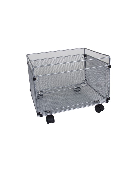 Carrito para carpetas colgante q-connect kf00830 rejilla plata con ruedas metalico 380x325x300 folio prolongado