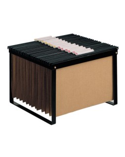 Soporte para carpetas colgante q-connect negro bastidor de sobremesa para carpetas tamaño folio y din a4