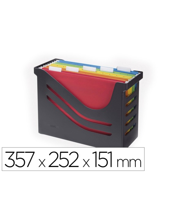 Soporte para carpetas colgantes djois plastico 100% reciclado color negro 357 x 252 x 151 mm