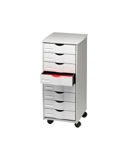 Mueble auxiliar paperflow para oficina 8 cajones en color gris 5x825x382 71,5x31,6x34,3 cm