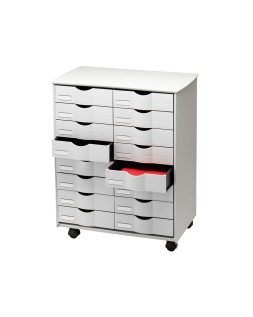 Mueble auxiliar paperflow para oficina negro 16 cajones en 2 columnas gris5x382 71,5x58x34,3 cm