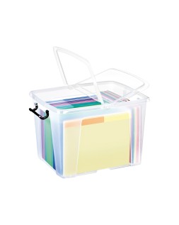 Contenedor plastico cep 40 litros 397x498x329 mm transparente con tapa y cierre hermetico