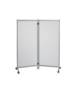 Mampara separadora paperflow polipropileno translucido con ruedas 2 hojas