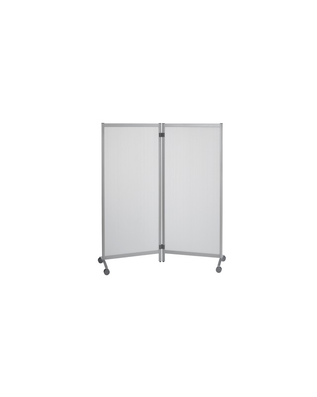 Mampara separadora paperflow polipropileno translucido con ruedas 2 hojas