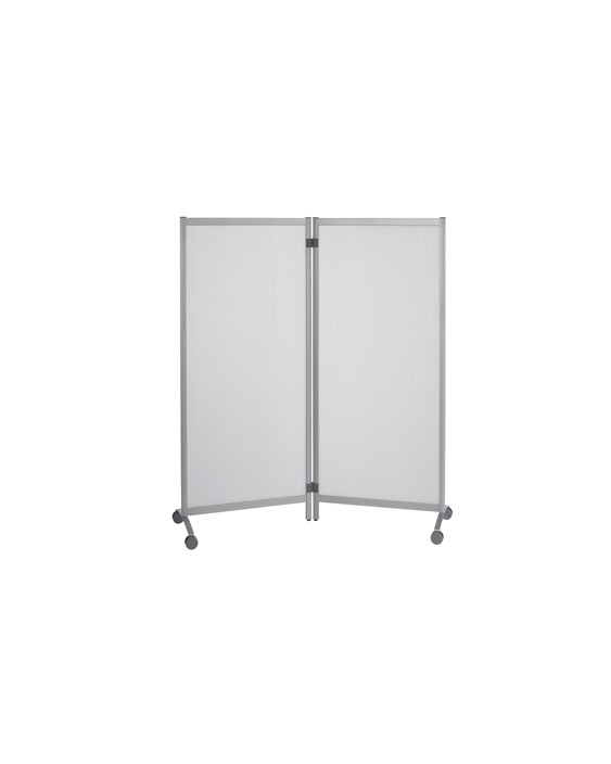Mampara separadora paperflow polipropileno translucido con ruedas 2 hojas