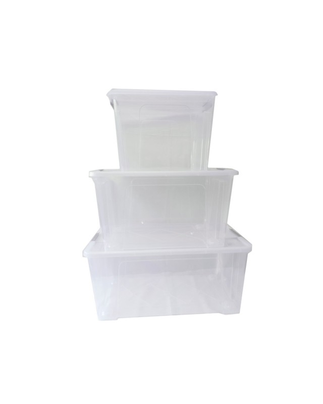 Caja de almacenaje archivo 2000 polipropileno apilable y encajable con tapa 10 litros transparente 280x400x130 mm