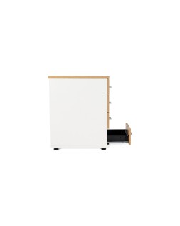 Cajonera rocada con tres cajones serie store 60x40x60 cm acabado gris/haya